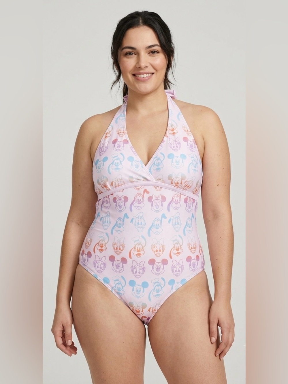 Disney‎ Sensational Six Pastel Rainbow Ombré Halter One-Piece Swimsuit